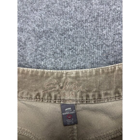 Vintage Silver Jeans Pants Women's 28/32 Beige Corduroy Bootcut Stretch Mid Rise - Picture 3 of 10